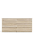 Naia Oak Finish Wide Chest of 6 Drawers by Lavishway | Chest Of Drawers-29377