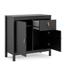 Barcelona Matt Black 2 Doors Wooden Sideboard by Lavishway | Sideboards-30289