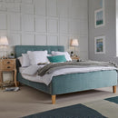 Pierre Contemporary Aqua Velvet King Size Bed by Lavishway | Velvet Bed-37838
