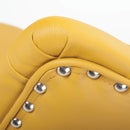 Rocco Leather Yellow Office Chair by Lavishway | Leather Chairs-37532