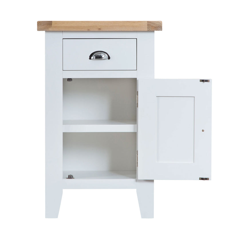 Tattershall Oak Top Small Cupboard in White by Lavishway | Cupboards & Cabinets-33010