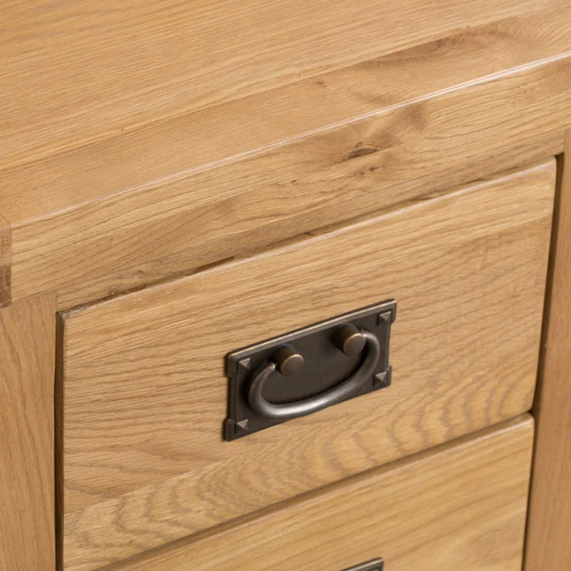 Chunky Oak 3 Drawer Large Bedside Cabinet by Lavishway | Bedside Tables-37272