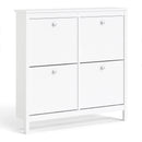 Madrid White 4 Compartment Shoe Cabinet by Lavishway | Shoe Cabinets-29481