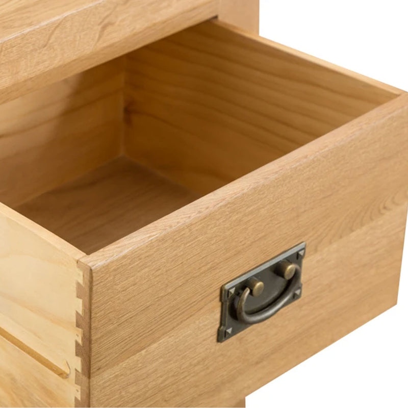 Chunky Oak Narrow 4 Drawer Chest by Lavishway | Chest Of Drawers-37264