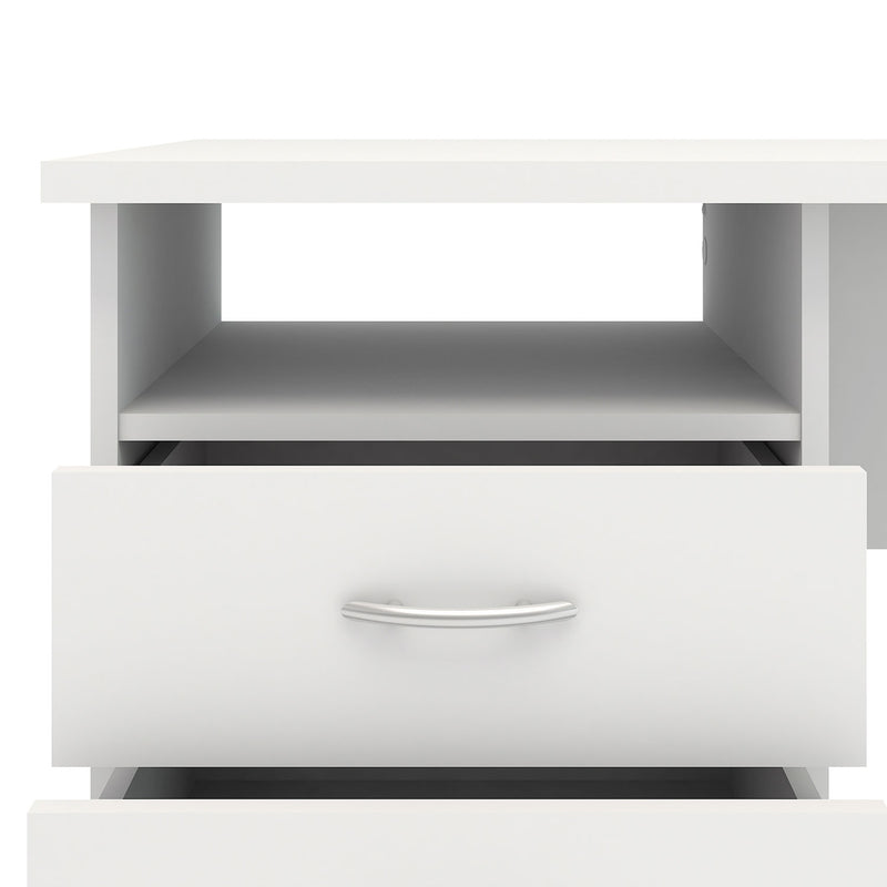 Function Plus White 3 Drawers Desk by Lavishway | Desk Pedestals-29602