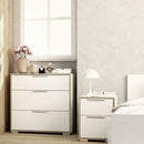 Line White and Oak 2 Drawers Bedside Cabinet by Lavishway | Bedside Tables-29878