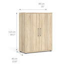 Prima Oak Finish 2 Doors Cabinet by Lavishway | Filing Cabinets-29047