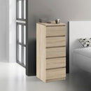 Naia Oak Finish Narrow 5 Drawers Chest by Lavishway | Chest Of Drawers-29886