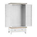 Tattershall Oak Top Large White Wardrobe by Lavishway | Wardrobe-32928