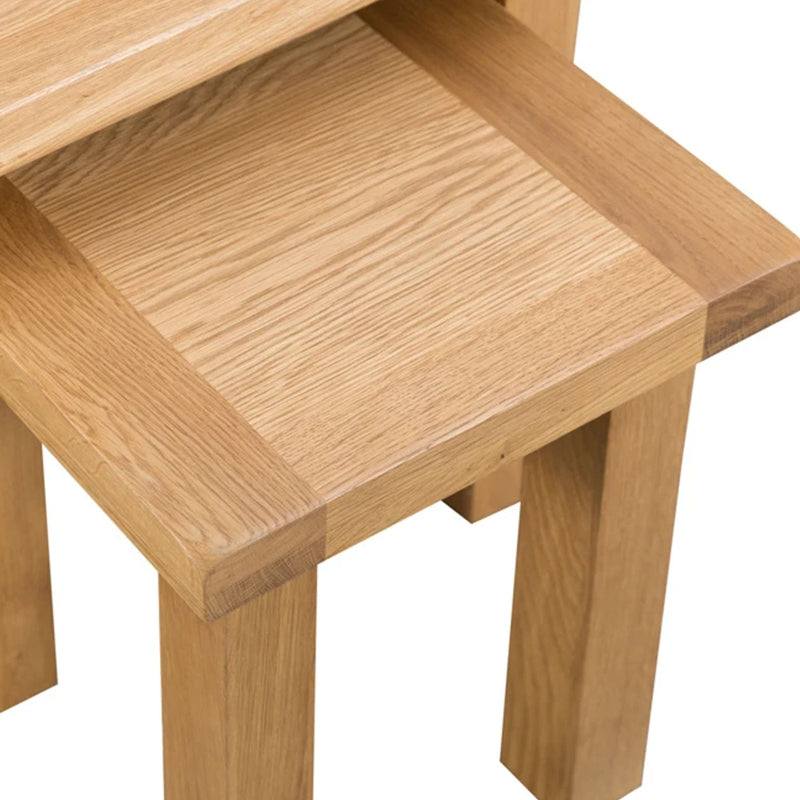 Chunky Solid Oak Nest of 2 Tables by Lavishway | Nest of Tables-37196