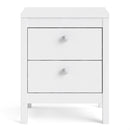 Madrid White 2 Drawers Bedside Table by Lavishway | Bedside Tables-29541