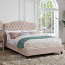 Sorrento Upholstered Pink Velvet Double Bed by Lavishway | Velvet Bed-35567