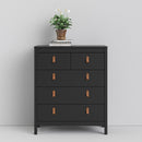 Barcelona Matt Black 2 Over 3 Chest of Drawer by Lavishway | Chest Of Drawers-30239