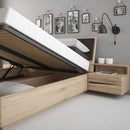 Kensington Ottoman Oak Finish King Size Bed by Lavishway | Wooden Beds-30052