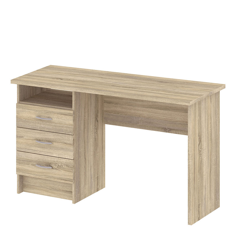 Function Plus Oak Finish 3 Drawers Desk by Lavishway | Desk Pedestals-29608