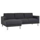 Cleveland Antracit Left Hand Chaise Longue by Lavishway | Fabric Sofas-29712