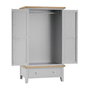 Tattershall Oak Top Large Wardrobe in Grey by Lavishway | Wardrobe-32999