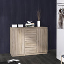 Naia Oak Finish Wooden 4 Drawers Sideboard by Lavishway | Sideboards-29392