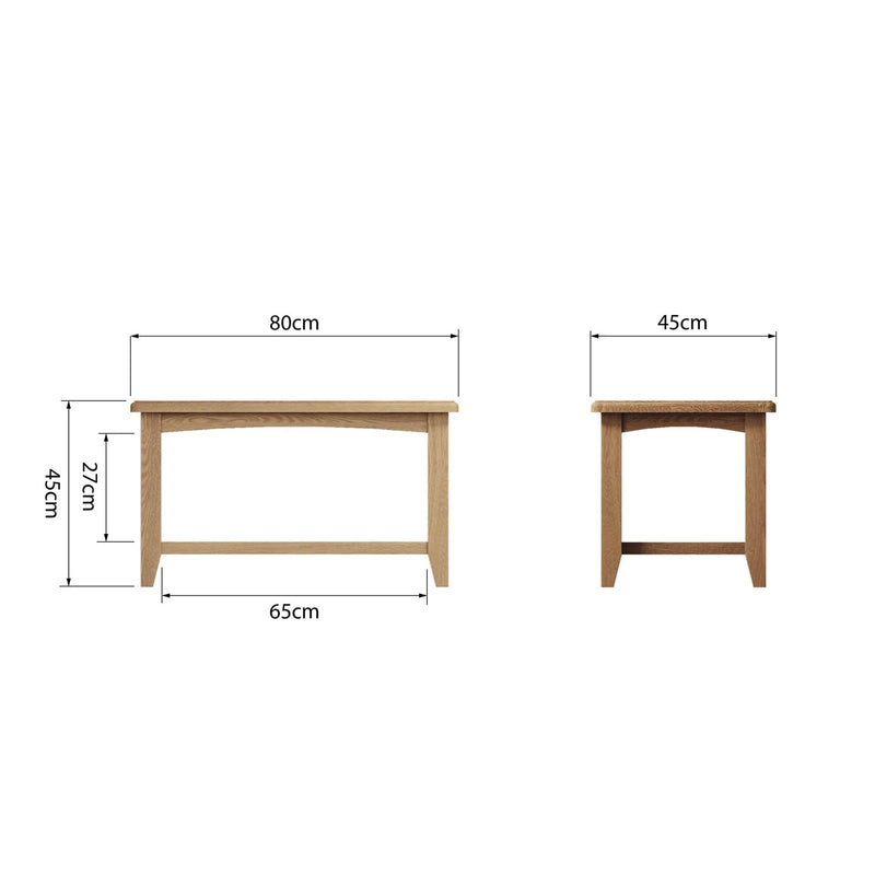 Guildford Solid Oak Small Coffee Table by Lavishway | Coffee Tables-31971