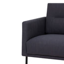 Larvik Fabric 3 Seater Sofa with Black Legs by Lavishway | Fabric Sofas-30367