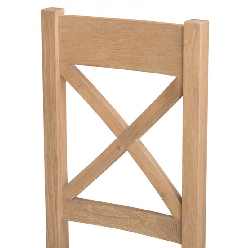 London Oak Cross Back Dining Chair Set of 2 by Lavishway | Dining Chairs-30710