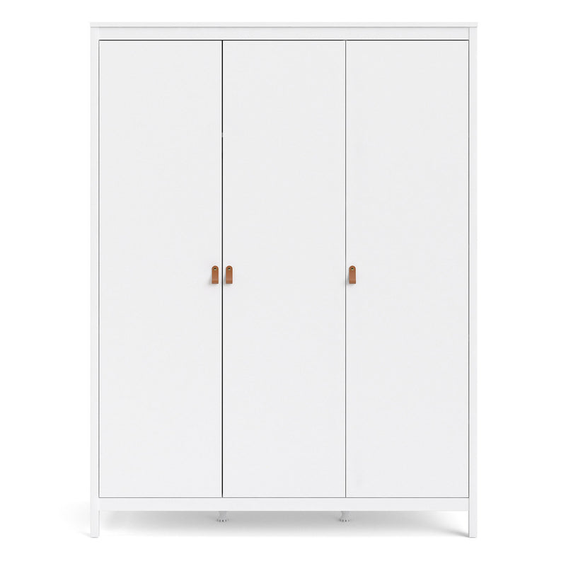 Barcelona White 3 Doors Wardrobe by Lavishway | Bedroom-29782