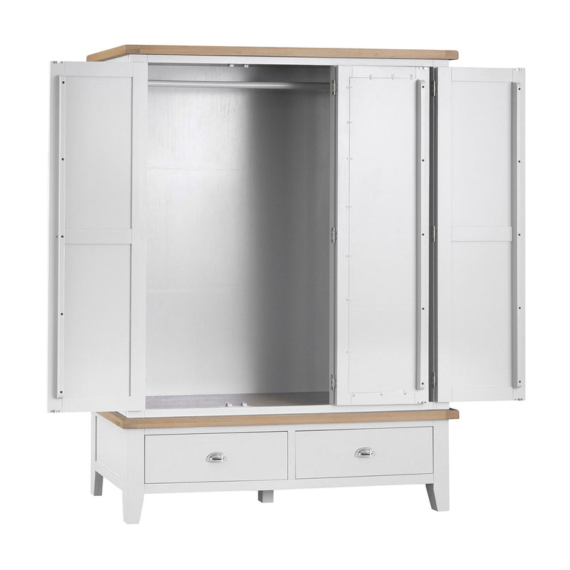 Tattershall Oak Top Large 3 Door Wardrobe by Lavishway | Wardrobe-32920