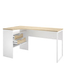 Function Plus Oak & White Corner Desk by Lavishway | Desk Pedestals-29643