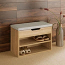 Wooden Grey Shoe Storage Cabinet With Seating by Lavishway | Shoe Cabinets-39022