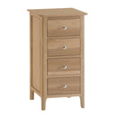 Nordic Oak 4 Drawers Narrow Chest by Lavishway | Chest Of Drawers-32330
