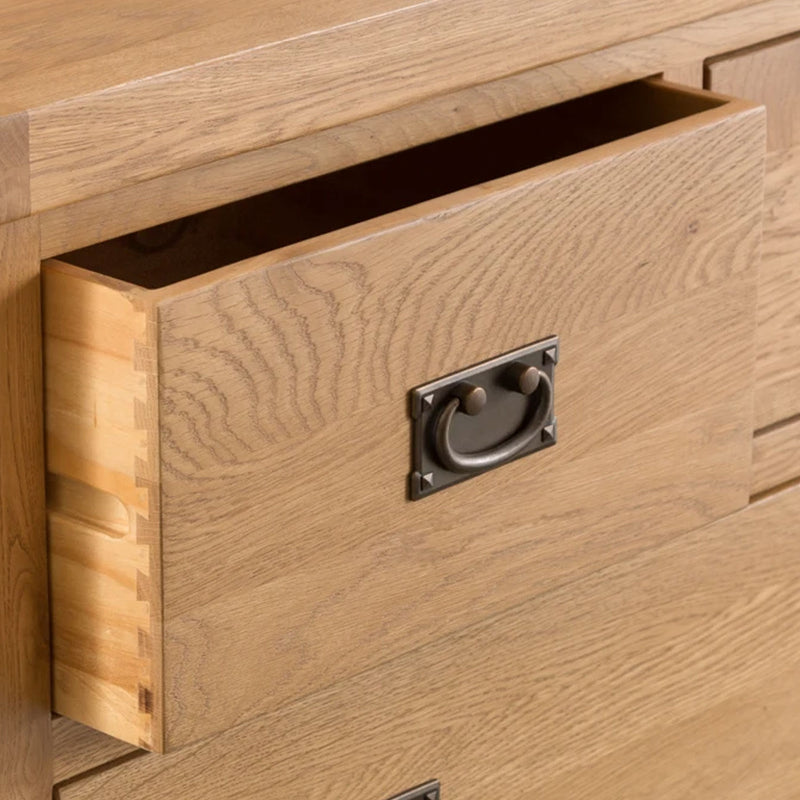 Chunky Oak Wood 2 Over 3 Drawers Chest by Lavishway | Chest Of Drawers-37254
