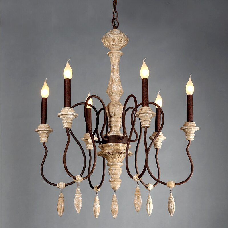 European Style Wooden Chandelier by Lavishway | Candle Holders-39535