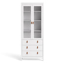 Barcelona White 2 Glass Doors Display Cabinet by Lavishway | Display Cabinet-29769