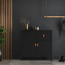 Barcelona Matt Black 2 Doors Wooden Sideboard by Lavishway | Sideboards-30287