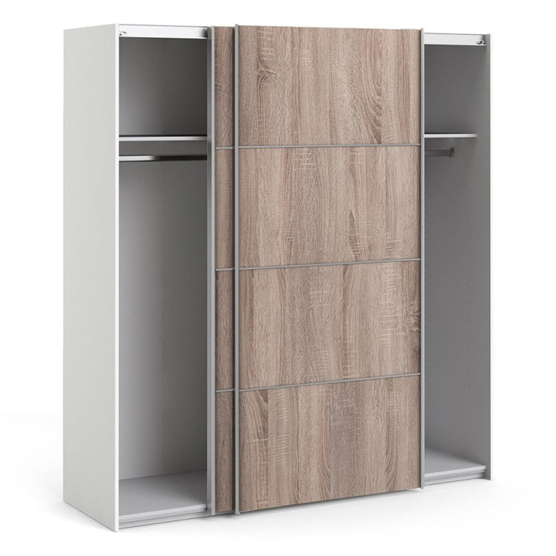 Verona Truffle Oak Finish Sliding Wardrobe by Lavishway | Wardrobe-28672