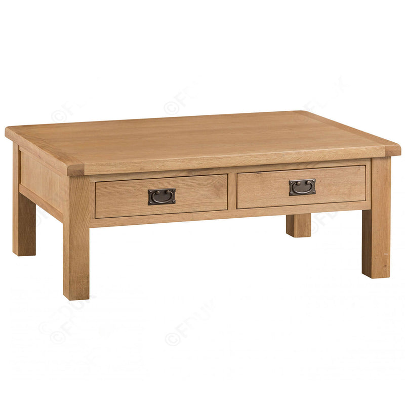 Chunky Oak 2 Drawer Large Coffee Table by Lavishway | Coffee Tables-37163