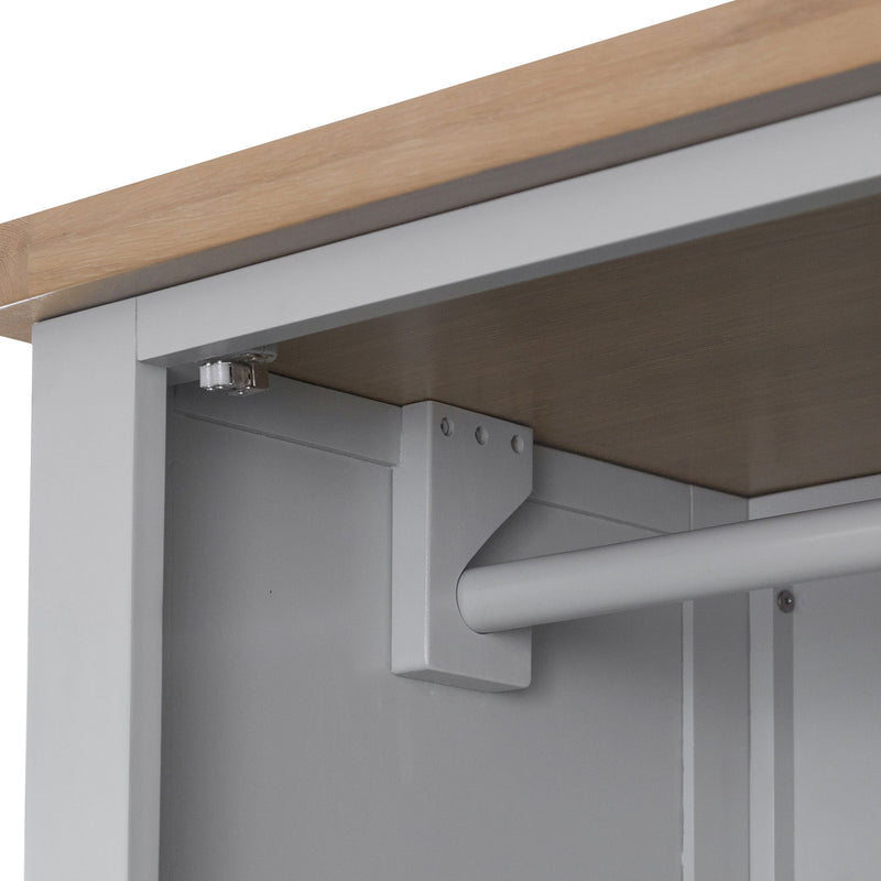 Tattershall Oak Top Single Wardrobe in Grey by Lavishway | Wardrobe-36006