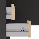 Function Plus Oak & Black Corner Desk by Lavishway | Desk Pedestals-29675