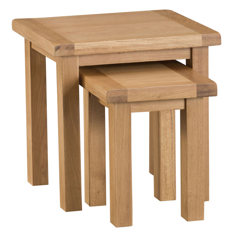 Chunky Solid Oak Nest of 2 Tables by Lavishway | Nest of Tables-37191