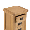 Chunky Oak 3 Drawer Small Bedside Cabinet by Lavishway | Bedside Tables-37290