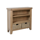 Heirloom Solid Oak 2 Wicker Storage Bookcase by Lavishway | Book Shelves and Cabinets-35890