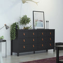 Barcelona Matt Black 8 Drawers Double Dresser by Lavishway | Sideboards-30255