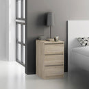 Naia Oak Finish 3 Drawers Bedside Table by Lavishway | Bedside Tables-29903