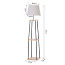 Tripod Floor Lamp with 3-Tier in Oak & White by Lavishway | Floor Lamps-43589