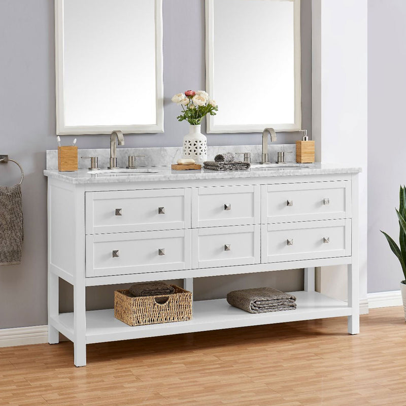 Marble Top 6 Drawers Double Vanity Unit by Lavishway | Cupboards & Cabinets-26064