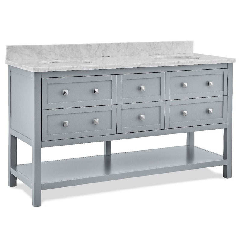 Marble Top 6 Drawers Double Vanity Unit by Lavishway | Cupboards & Cabinets-26076