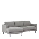 Cleveland Light Grey Right Hand Chaise Longue by Lavishway | Fabric Sofas-34923