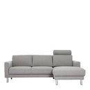 Cleveland Light Grey Right Hand Chaise Longue by Lavishway | Fabric Sofas-34925