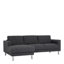 Cleveland Antracit Right Hand Chaise Longue by Lavishway | Fabric Sofas-34928