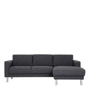 Cleveland Antracit Right Hand Chaise Longue by Lavishway | Fabric Sofas-34931